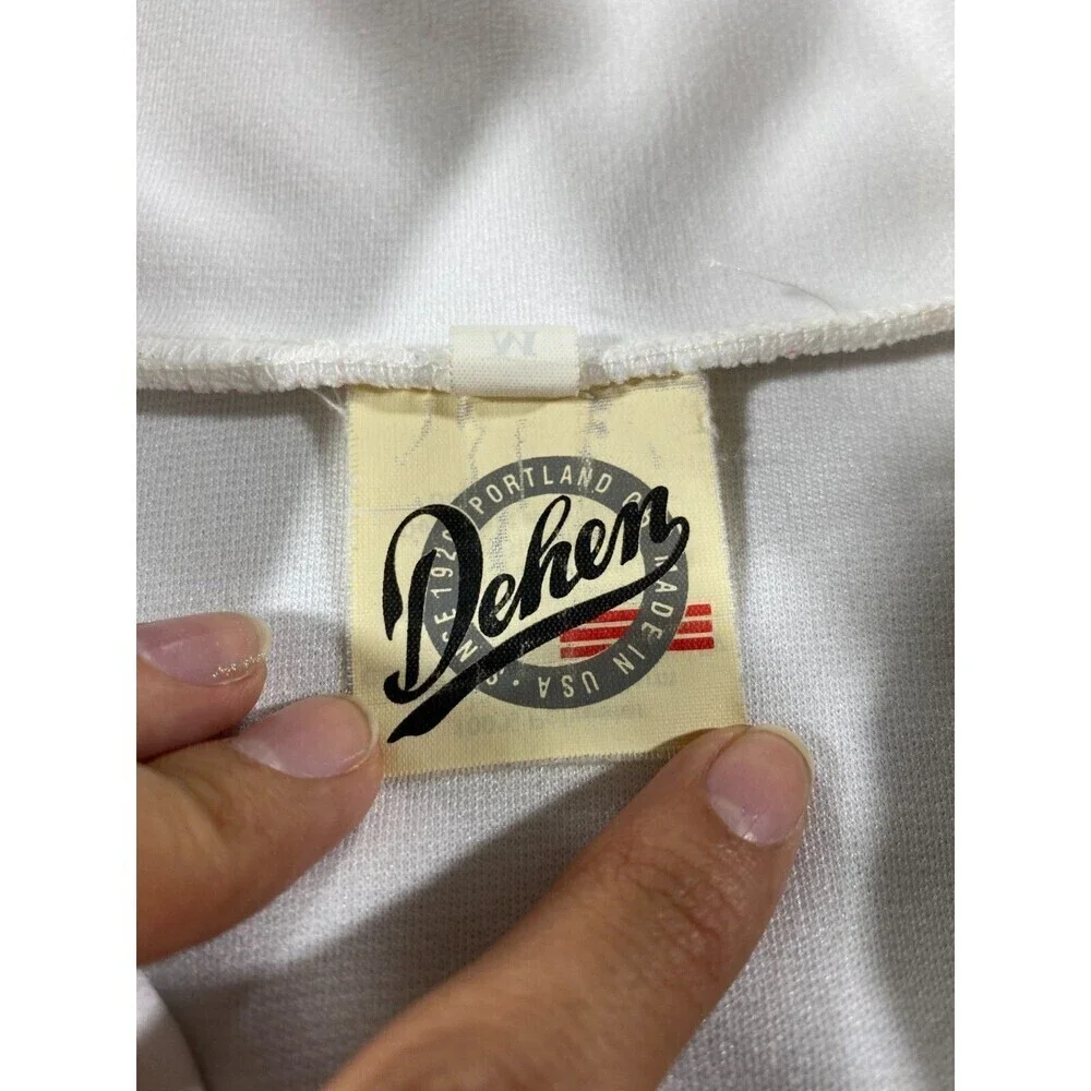 VINTAGE Dehen Jacket Green Full Zip Cheer Leader Lettermen Varsity Mens Medium - Picture 9 of 12